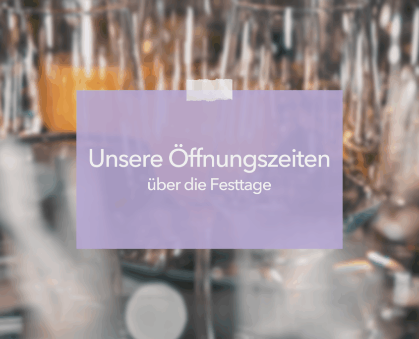 Öffnungszeiten über die Festtage